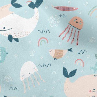 Colorful Children's Ocean  Micro Fleece