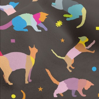 Color Block Cat Micro Fleece