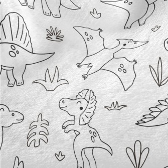 Simple Black And White Dinosau Minky