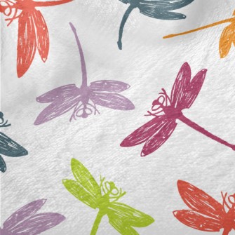 Colorful Hand Drawn Dragonfly Minky