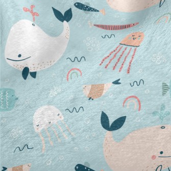 Colorful Children's Ocean  Minky