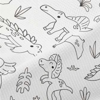 Simple Black And White Dinosau Piqué