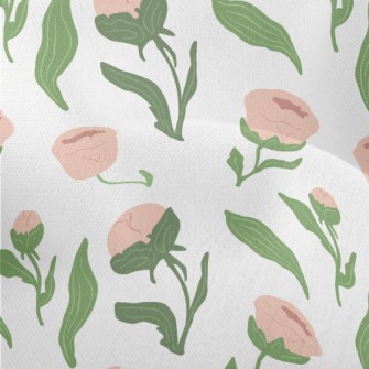 Pink Simple Flowers Lightweight Performance Linen