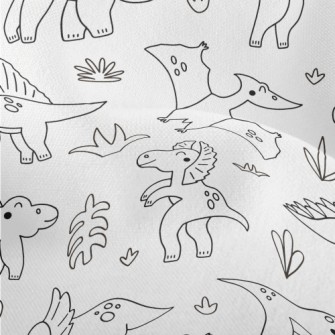 Simple Black And White Dinosau Lightweight Performance Linen