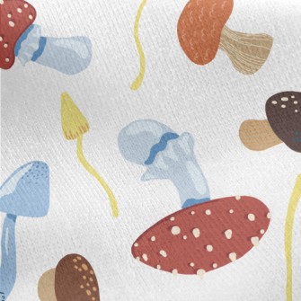 Exquisite Colorful Mushrooms Jersey Backed Fleece