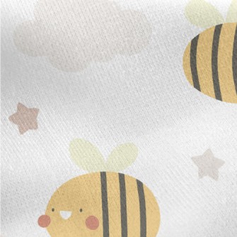 Cute Bees Flying In The Sky Jersey Backed Fleece