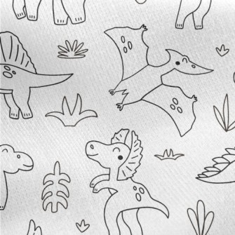 Simple Black And White Dinosau Jersey Backed Fleece