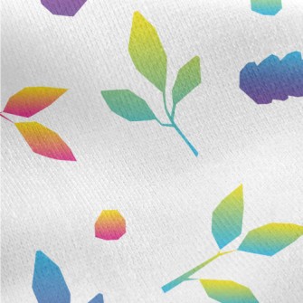 Colorful Gradient Leaves Jersey Backed Fleece