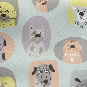 Portraits Of Different Dog Bre Jersey Backed Fleece