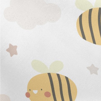 Cute Bees Flying In The Sky Pongee