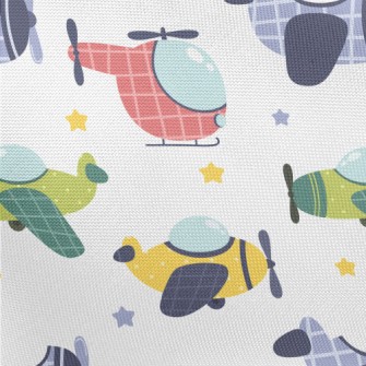 Color Helicopter Plane Pongee