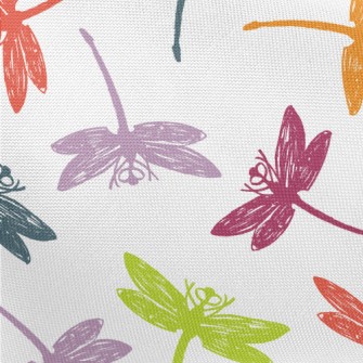 Colorful Hand Drawn Dragonfly Pongee