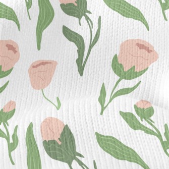 Pink Simple Flowers Stretch Jersey