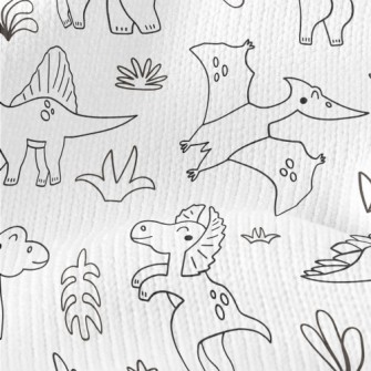 Simple Black And White Dinosau Stretch Jersey