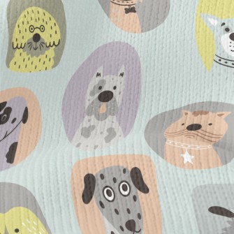 Portraits Of Different Dog Bre Stretch Jersey
