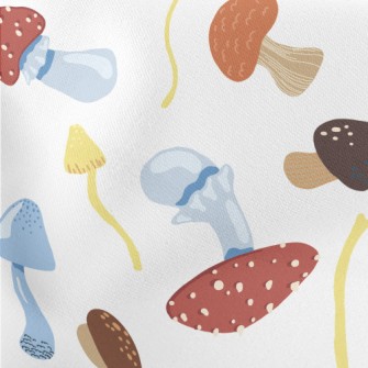Exquisite Colorful Mushrooms Lightweight Cotton Poplin