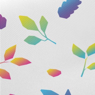 Colorful Gradient Leaves Midweight Cotton Poplin