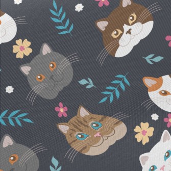 Cat Breed Big Head Midweight Cotton Poplin