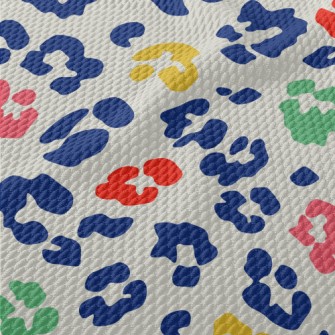 Colorful Bright Leopard Print Birdseye Piqué