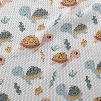 Cute Turtle For Children Birdseye Piqué