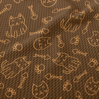 Orange Striped Cat Birdseye Piqué