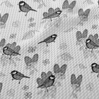 Detailed Hand-painted Bird Birdseye Piqué