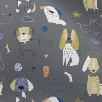 Simple Hand Drawn Dog Chiffon