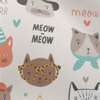 Cute Cat Faces In Different Sh Chiffon