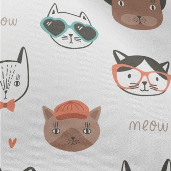 Different Cat Faces Chiffon