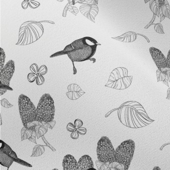 Detailed Hand-painted Bird Chiffon