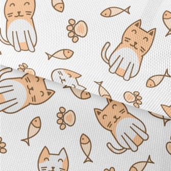 Lively And Cute Orange And Whi Waterproof Oxford