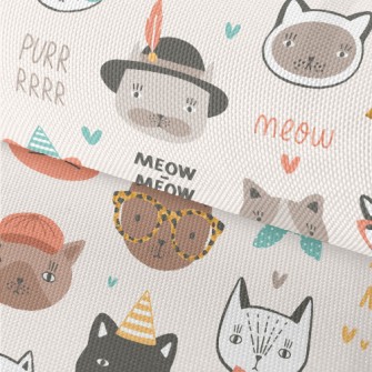 Cute Cat Faces In Different Sh Waterproof Oxford