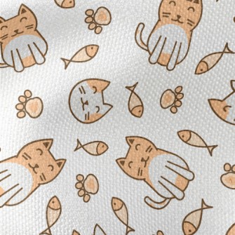 Lively And Cute Orange And Whi Waterproof Canvas