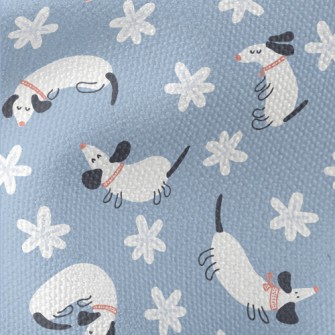 White Dormant Dachshund Waterproof Canvas