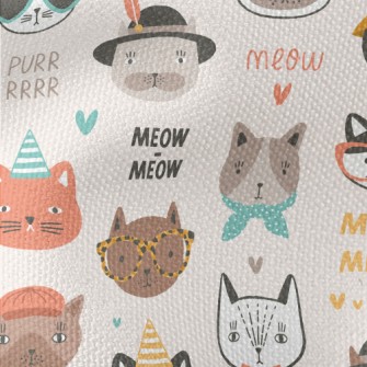 Cute Cat Faces In Different Sh Waterproof Canvas