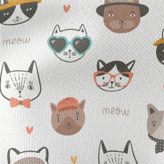 Different Cat Faces Waterproof Canvas