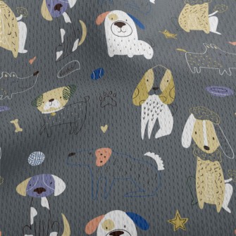 Simple Hand Drawn Dog Athletic Mesh Flat Back
