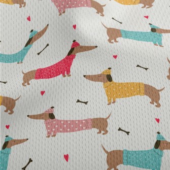 Dachshund Wearing Sweater Athletic Mesh Flat Back