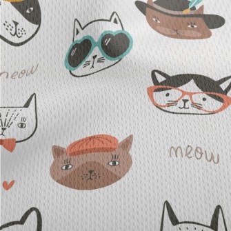 Different Cat Faces Athletic Mesh Flat Back