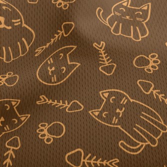 Orange Striped Cat Athletic Mesh Flat Back