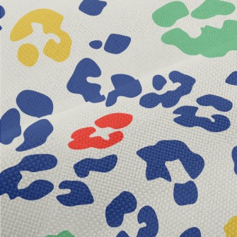 Colorful Bright Leopard Print Performance Linen