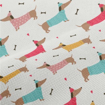 Dachshund Wearing Sweater Performance Linen