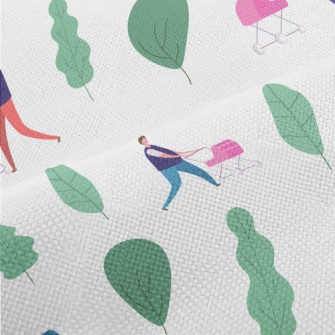 Man Pushing A Baby Stroller Performance Linen