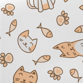 Lively And Cute Orange And Whi Twill