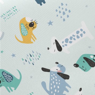 Colorful Cute Dog Twill