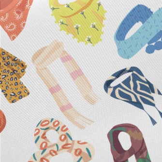 Various Scarves And Neck Scarv Twill