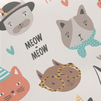 Cute Cat Faces In Different Sh Twill