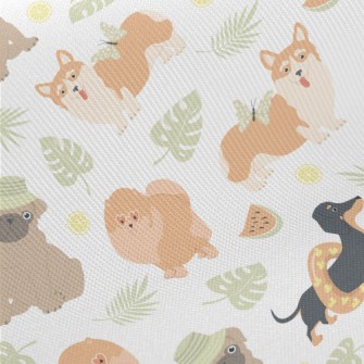 Summer Cute Dog Twill