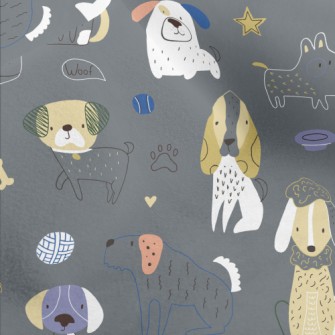 Simple Hand Drawn Dog Micro Fleece