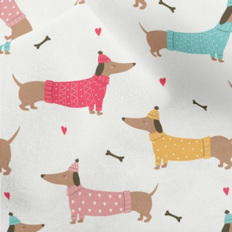 Dachshund Wearing Sweater Micro Fleece
